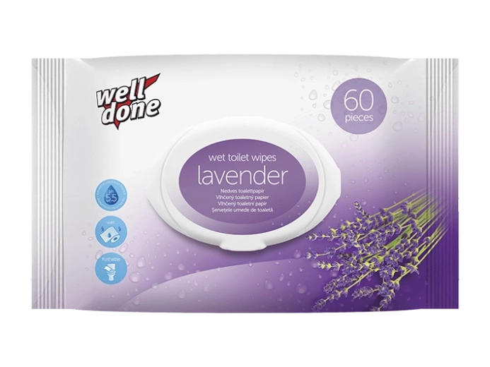 Well Done Lavender nedves toalettpapír, 60 db