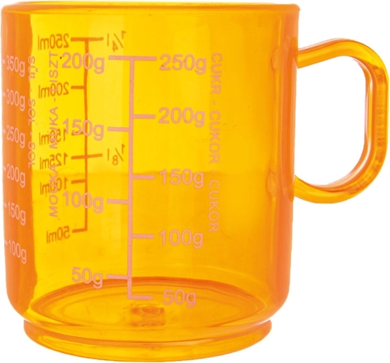Műanyag konyhai mérőedény 250 ml, narancssárga