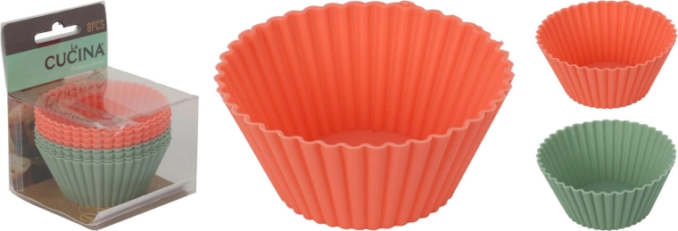 Szilikon sütőformák 7 × 3,5 cm, színes mix (8 db)