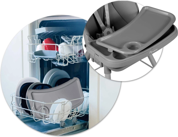 Egyszerű karbantartás: a tálca mosogatógépbe tehető, a huzat elég, ha áttörli