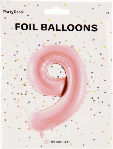 Fólia lufi 9-es szám rózsaszín 86 cm