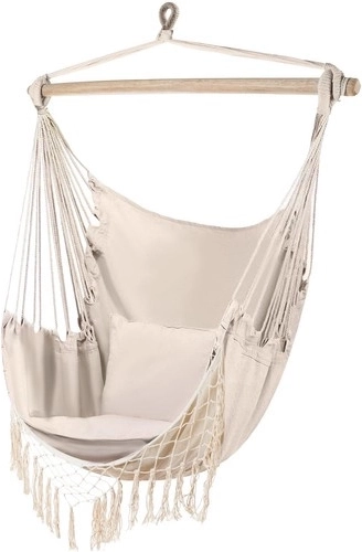 Függesztett brazil fotel párnákkal Gardlov – Bézs