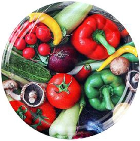 Zöldségmintás befőttesüveg-csavarós fedelek, 66 mm, 10 db
