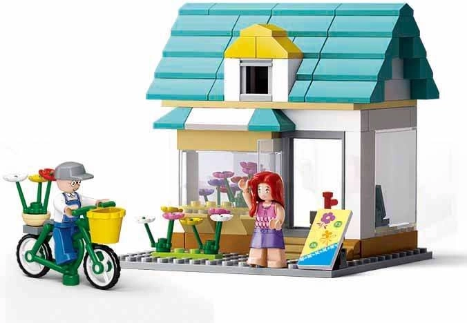 Sluban Town virágbolt – építőkészlet figurákkal (149 db elem)