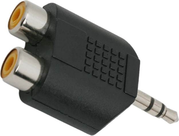 Sztereó adapter 2× RCA aljzathoz 3,5 mm-es jack dugóhoz