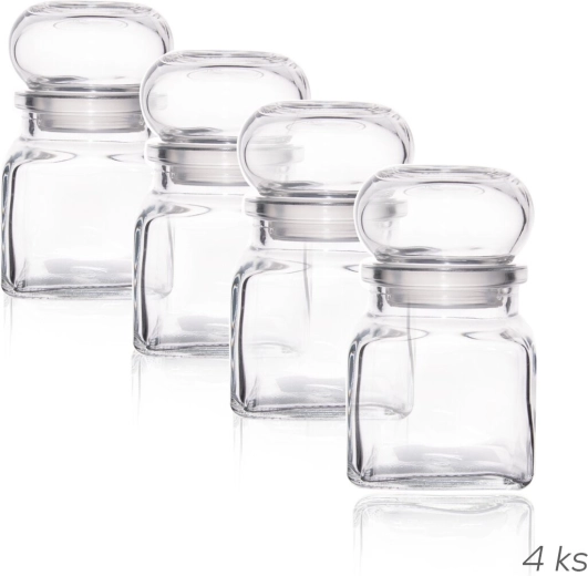 TK120 üveg fűszertartók, 4 db