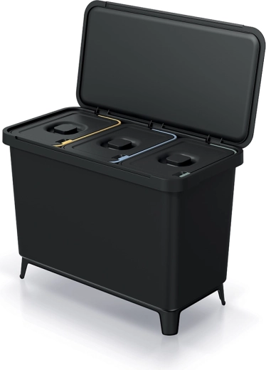 SYSTEMA szelektív szemetes 3×10 l újrahasznosított műanyagból, falra szerelhető