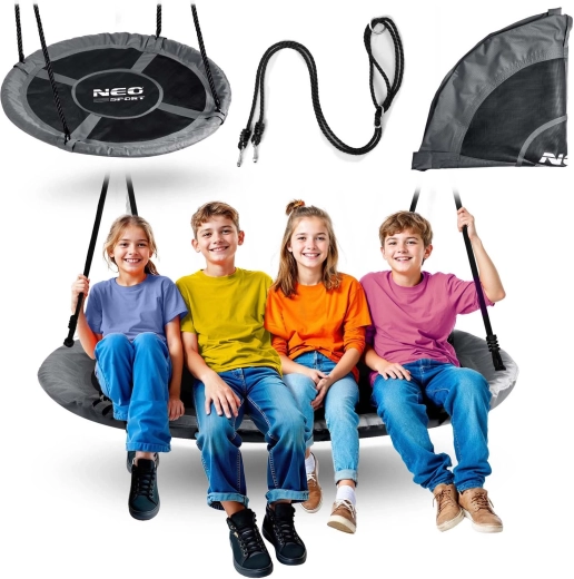 NEO-SPORT Swingo 120 cm kerek függőhinta gólyafészek