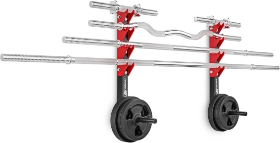 Helytakarékos és áttekinthető tárolás akár 4 rúdnak és tárcsáknak