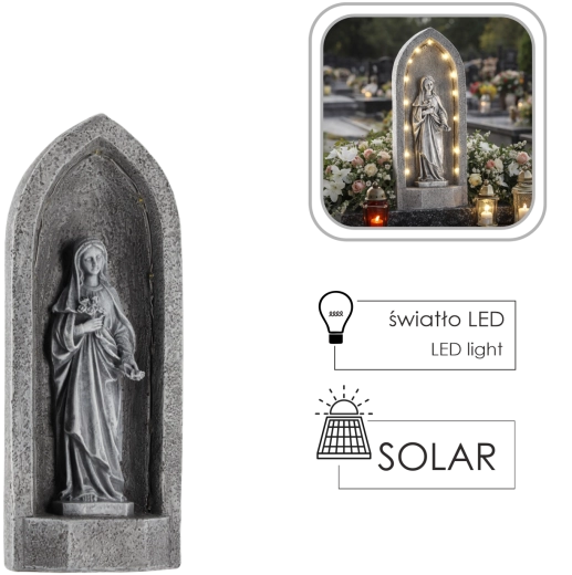 Szűz Mária-figura kápolnában LED világítással