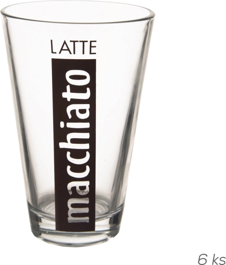 Latte macchiato pohár 300 ml, 6 db