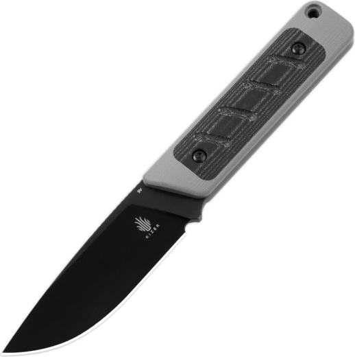 Kizer Smolt fix pengéjű kés 7,4 cm, fekete/világosszürke, G10 és Micarta, Kydex tok