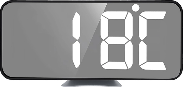 LED-kijelző az idő és a hőmérséklet váltásával