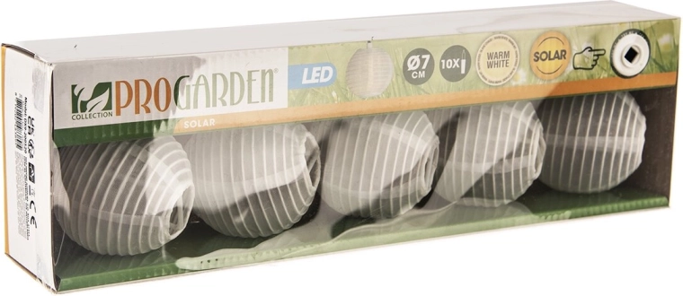 Napelemes LED lampionfényfüzér fehér 10 db 4 m