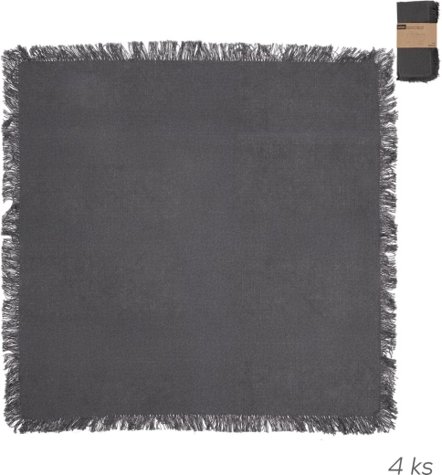 Szürke pamut szalvéták 45 × 45 cm (4 db)