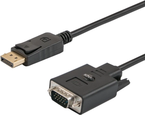 DisplayPort–VGA kábel, 1,8 m, fekete