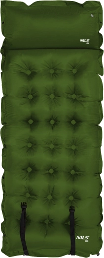 Önfelfújó NILS Camp derékalj párnával, sötétzöld