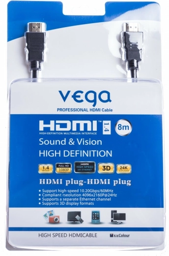 HDMI kábel 8 m 10,2 Gb/s fekete Vega