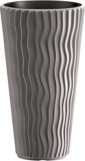 Prosperplast Sandy Slim virágcserép, szürke kő, 29,7 × 53,1 cm