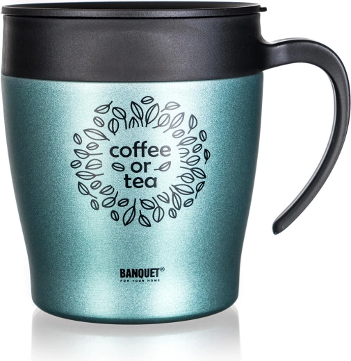 BANQUET Tazza 330 ml zöldesszürke utazó termoszbögre