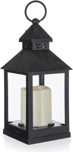 Napelemes LED lámpás fekete 10 × 10 × 23 cm