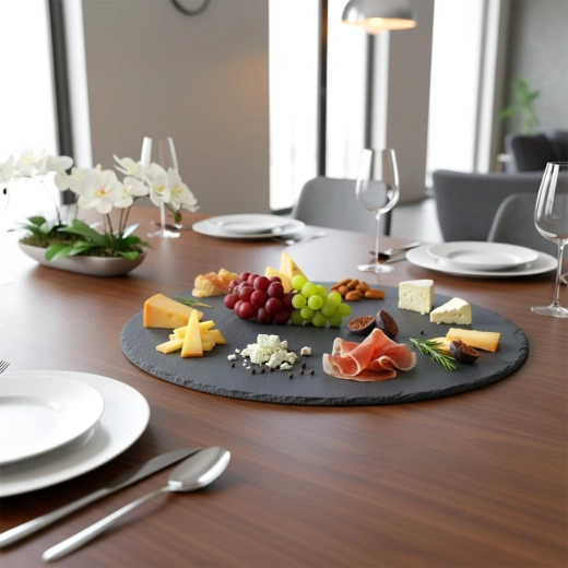 Stílusos tálalás természetes palán