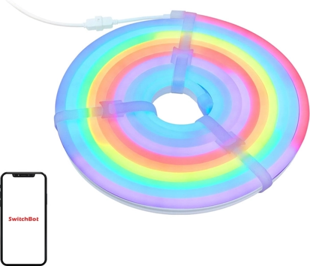 SwitchBot neon jellegű okos LED szalag RGBIC neon rope light 5 m (Matter)