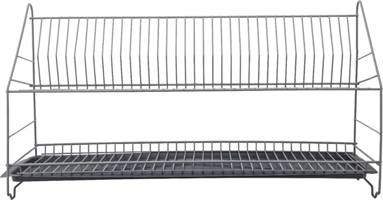 Metpol kétszintes edényszárító 80 cm, ezüst, csepegtetőtálcával