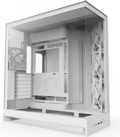 NZXT H9 Flow fehér mid-tower ház panoráma edzett üveggel