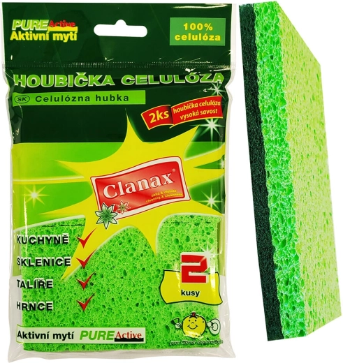 Tisztító cellulóz szivacsok 11 × 7 × 1,2 cm, 2 db