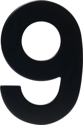 Házszám 9, 95 mm, rozsdamentes acél, fekete matt
