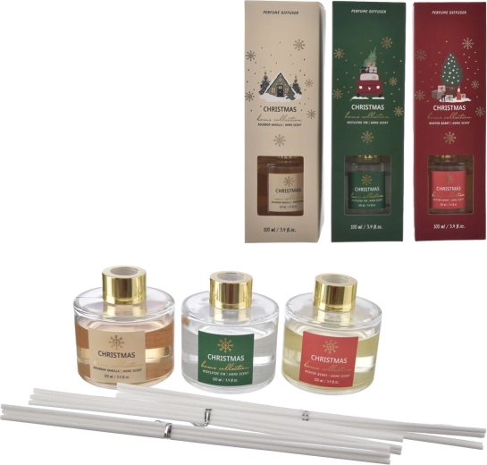 Karácsonyi pálcikás aroma diffúzor 100 ml (3 változat)