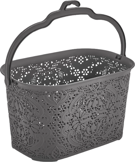 Függeszthető csipesztartó kosár 22 × 14,5 × 13,5 cm, sötét