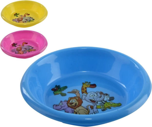 Gyerek műanyag tál UH anyagból, mintával, kerek 15 cm (mix)