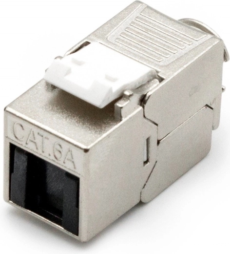 RJ45 cat.6A árnyékolt, szerszám nélküli Keystone modul porvédő sapkával – 1 db
