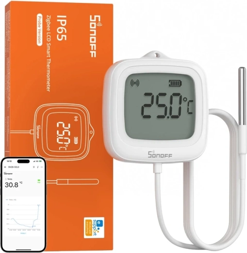 Zigbee hőmérséklet-érzékelő SONOFF SNZB-02LD LCD kijelzővel és szondával
