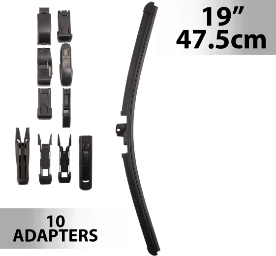Carguard ablaktörlő 19 hüvelyk / 47,5 cm, 10 adapterrel