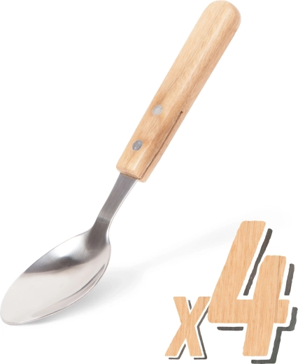 Grillezőkanalak fa nyéllel – 4 darabos készlet