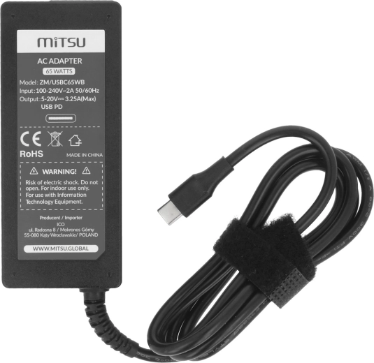 USB‑C Power Delivery 65 W teljesítménnyel