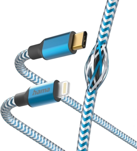 1,5 m-es USB-C–Lightning töltőkábel, kék