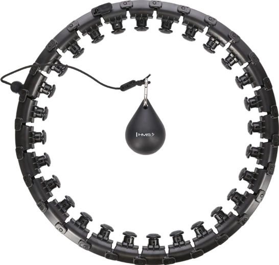 Masszázsos okos karika súllyal a derék karcsúsításához, állítható, fekete