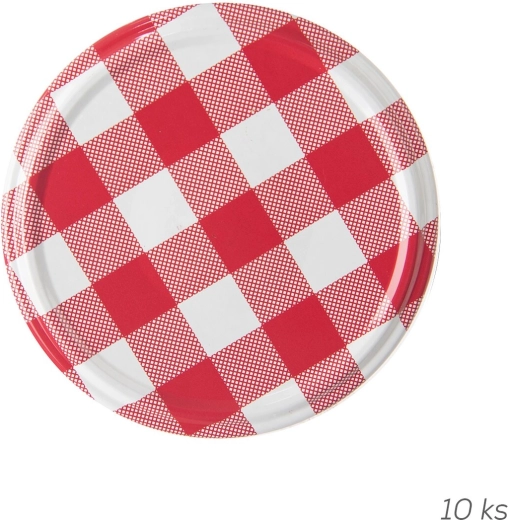 Fém befőttes tető TO 82 kockás mintával, 10 db