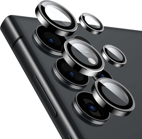 Védőüveg a kamera lencséjére Samsung Galaxy S24 Ultra fekete