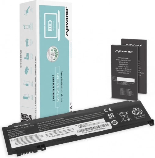 Movano akkumulátor Lenovo ThinkPad T460s és T470s (elülső) modellekhez 2000 mAh 23 Wh