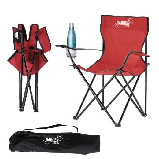Összecsukható túra- és horgászfotel piros 50 × 50 × 80 cm