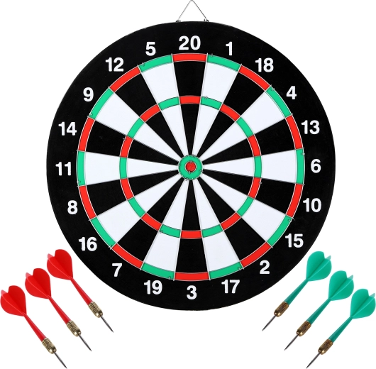 Kétoldalas NILS Fun TDN05 2 az 1-ben darts tábla 6 acél nyíllal