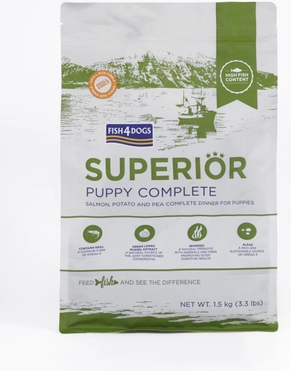 Fish4Dogs Superior kistestű kölyökkutya száraztáp lazaccal és burgonyával 1,5 kg