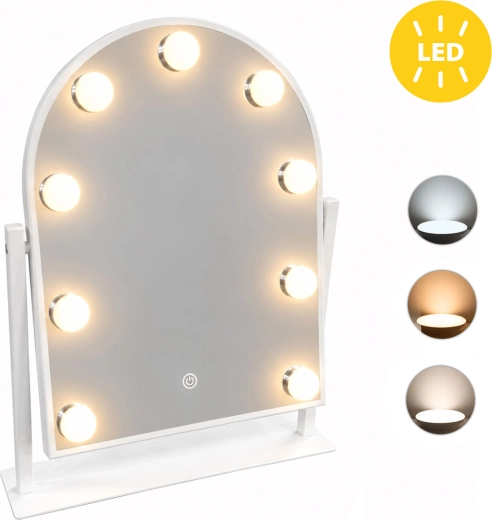 ModernHome LED kozmetikai tükör 30 × 40 cm, 9 izzóval