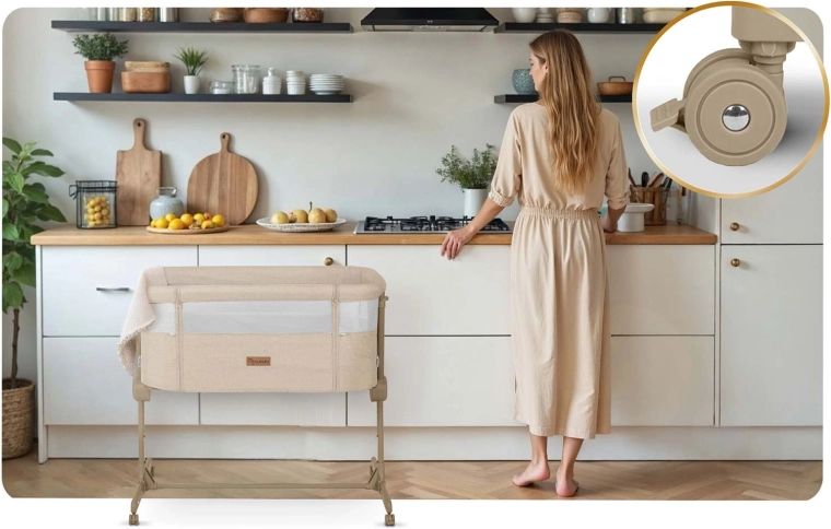 Mobil és stabil a 4 fékezhető keréknek köszönhetően