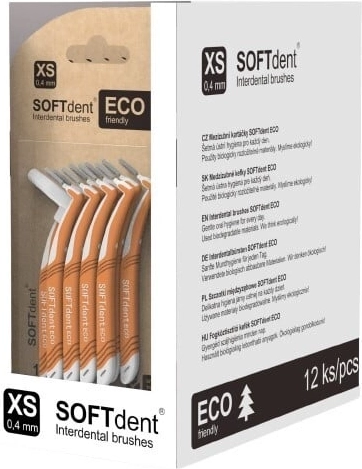 Softdent eco fogköztisztító kefék 0,4 mm XS hajlított